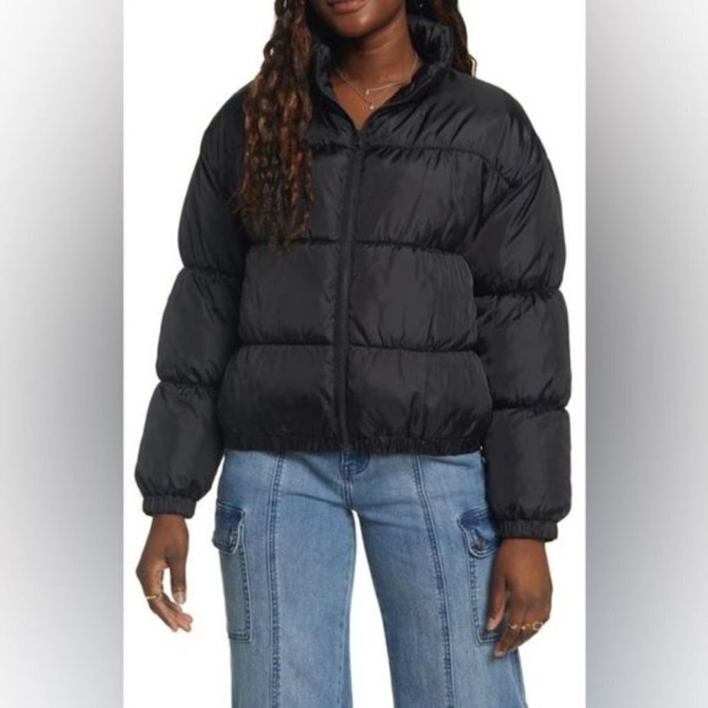 New BP water resistant recycled polyester puffer jacket black